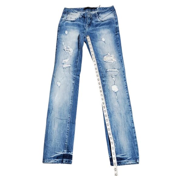 Zara Denim Rules by TRF Womens Sz 6 Denim Blue Jeans Distressed & Destoryed - Picture 7 of 11
